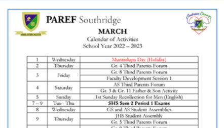 March Calendar